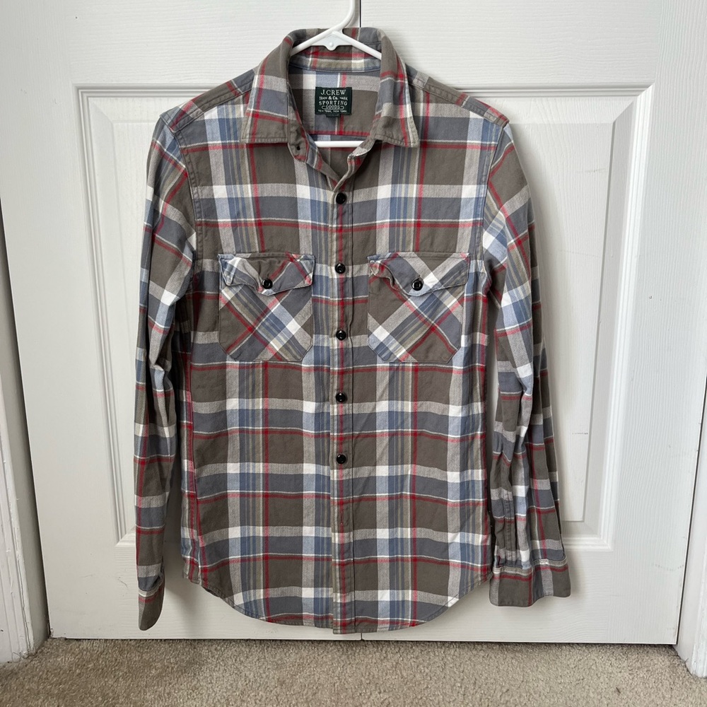 J. Crew plaid button up size xs.